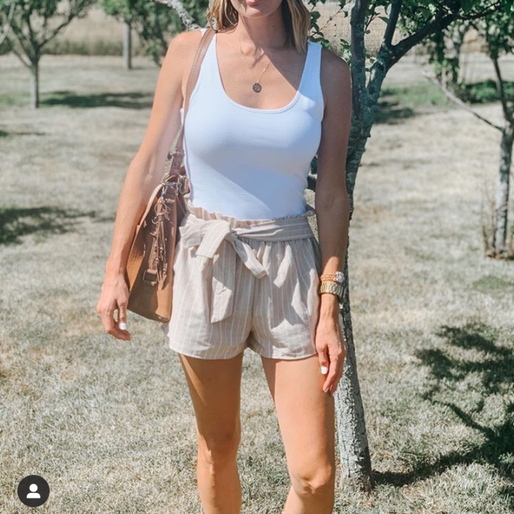 Paperbag shorts - taupe/tan - Picture 3 of 4